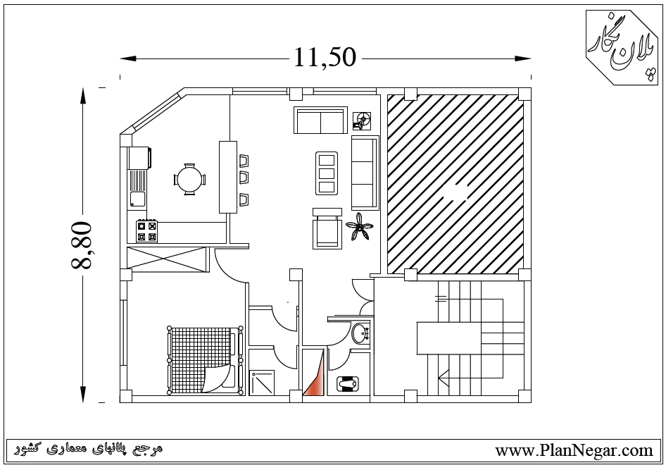 نقشه خانه مسکونی 9*12