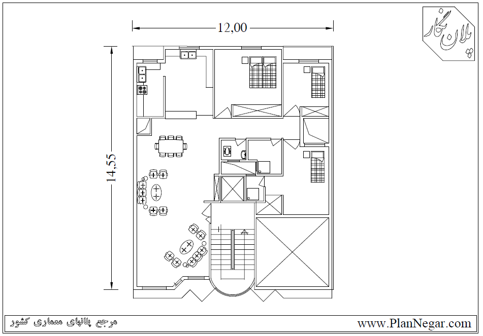 نقشه خانه مسکونی 15*12